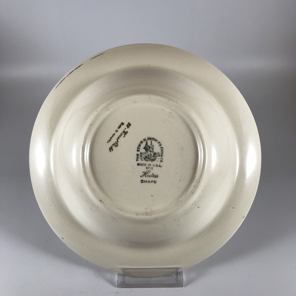 Edwin Knowles China Co Hostess Shape Soup Bowl Floral Spring 22k Gold USA 37-4 - Picture 6 of 6